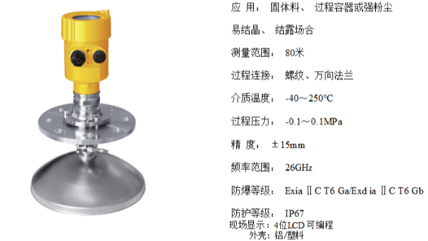 26G高頻雷達(dá)物位計(jì)的優(yōu)點(diǎn)